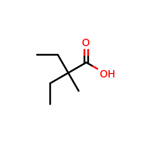 Chemical structure of 2-Ethyl-2-methylbutanoic acid , CAS 19889-37-3, AChemBlock X199236