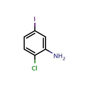 Chemical structure of 2-Chloro-5-iodoaniline , CAS 16604-98-1, AChemBlock X199237