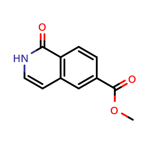 Chemical structure of Methyl 1-oxo-1,2-dihydroisoquinoline-6-carboxylate , CAS 1184920-35-1, AChemBlock X199241