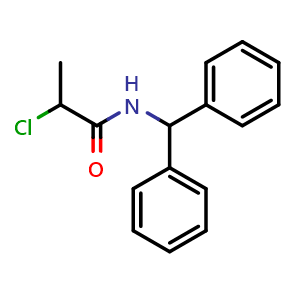 Chemical structure of 2-Chloro-n-(diphenylmethyl)propanamide , CAS 94500-97-7, AChemBlock X199250