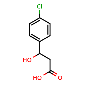 Chemical structure of 3-(4-Chlorophenyl)-3-hydroxypropanoic acid , CAS 25209-46-5, AChemBlock X199254