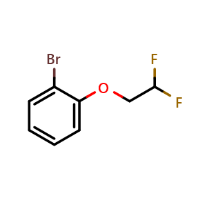 Chemical structure of 1-Bromo-2-(2,2-difluoroethoxy)benzene , CAS 946605-55-6, AChemBlock X199260