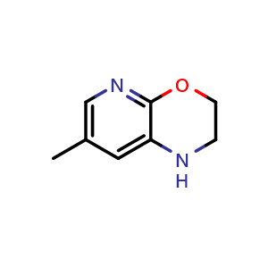 Chemical structure of 7-Methyl-1h,2H,3h-pyrido[2,3-b][1,4]oxazine , CAS 1198154-55-0, AChemBlock X199271