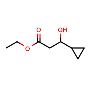 Chemical structure of Ethyl 3-cyclopropyl-3-hydroxypropanoate , CAS 72715-12-9, AChemBlock X199275