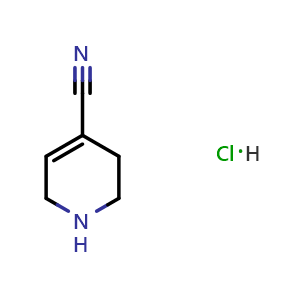 Chemical structure of 1,2,3,6-Tetrahydropyridine-4-carbonitrile hydrochloride , CAS 1423028-00-5, AChemBlock X199276