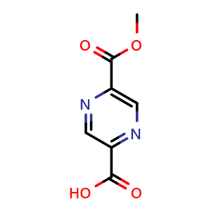 Chemical structure of 5-(Methoxycarbonyl)pyrazine-2-carboxylic acid , CAS 1206250-26-1, AChemBlock X199280