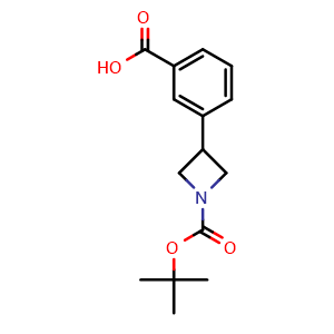 Chemical structure of 3-{1-[(tert-Butoxy)carbonyl]azetidin-3-yl}benzoic acid , CAS 908334-11-2, AChemBlock X199283