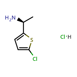Chemical structure of (1s)-1-(5-Chlorothiophen-2-yl)ethan-1-amine hydrochloride , CAS 1432681-27-0, AChemBlock X199286