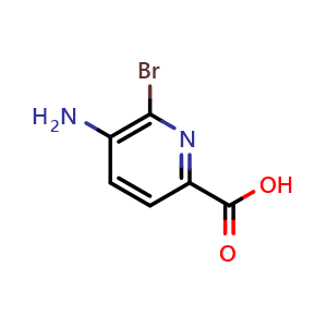 Chemical structure of 5-Amino-6-bromopyridine-2-carboxylic acid , CAS 1402672-55-2, AChemBlock X199287