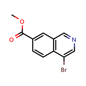 Chemical structure of Methyl 4-bromoisoquinoline-7-carboxylate , CAS 2007916-56-3, AChemBlock X199298