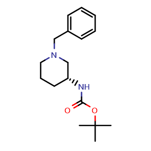 Chemical structure of (R)-tert-Butyl (1-benzylpiperidin-3-yl)carbamate (Alogliptin Impurity) , CAS 454713-13-4, AChemBlock X199307