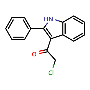 Chemical structure of 2-Chloro-1-(2-phenyl-1h-indol-3-yl)ethan-1-one , CAS 412022-79-8, AChemBlock X199352