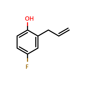Chemical structure of 4-Fluoro-2-(prop-2-en-1-yl)phenol , CAS 13997-72-3, AChemBlock X199361