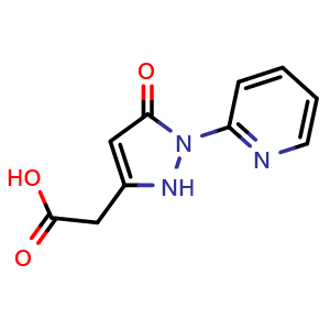 Chemical structure of 2-[5-Oxo-1-(pyridin-2-yl)-2,5-dihydro-1h-pyrazol-3-yl]acetic acid , CAS 37959-19-6, AChemBlock X199371