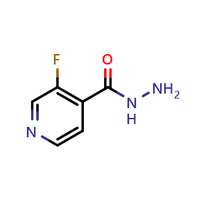 Chemical structure of 3-Fluoropyridine-4-carbohydrazide , CAS 364-82-9, AChemBlock X199379