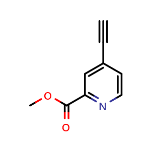 Chemical structure of Methyl 4-ethynylpyridine-2-carboxylate , CAS 1196151-91-3, AChemBlock X199380