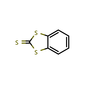 Chemical structure of 2H-1,3-Benzodithiole-2-thione , CAS 934-36-1, AChemBlock X199393