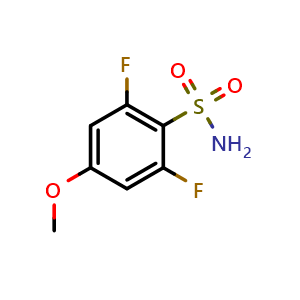 Chemical structure of 2,6-Difluoro-4-methoxybenzene-1-sulfonamide , CAS 1261738-62-8, AChemBlock X199404