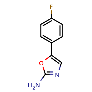 Chemical structure of 5-(4-Fluorophenyl)-1,3-oxazol-2-amine , CAS 21718-02-5, AChemBlock X199410