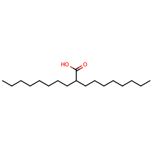 Chemical structure of 2-Octyldecanoic acid , CAS 619-39-6, AChemBlock X199411