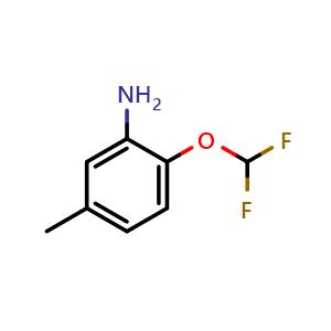 Chemical structure of 2-(Difluoromethoxy)-5-methylaniline , CAS 832739-40-9, AChemBlock X199442
