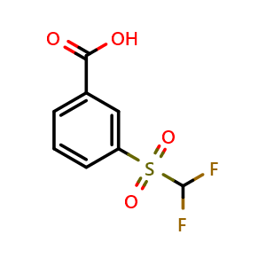 Chemical structure of 3-Difluoromethanesulfonylbenzoic acid , CAS 4837-21-2, AChemBlock X199453