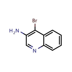 Chemical structure of 4-Bromoquinolin-3-amine , CAS 36825-34-0, AChemBlock X199461