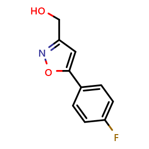 Chemical structure of [5-(4-fluorophenyl)-1,2-oxazol-3-yl]methanol , CAS 640291-97-0, AChemBlock X199464