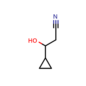 Chemical structure of 3-Cyclopropyl-3-hydroxypropanenitrile , CAS 1070966-41-4, AChemBlock X199467