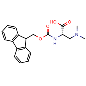 Chemical structure of (2s)-3-(Dimethylamino)-2-({[(9h-fluoren-9-yl)methoxy]carbonyl}amino)propanoic acid , CAS 587880-86-2, AChemBlock X199476