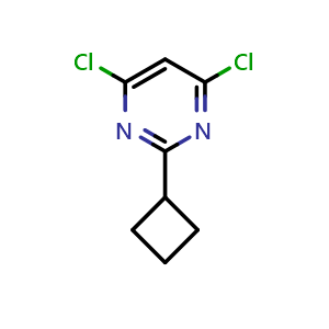 Chemical structure of 4,6-Dichloro-2-cyclobutylpyrimidine , CAS 1353856-95-7, AChemBlock X199481
