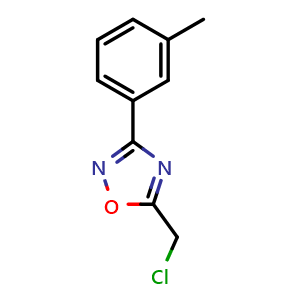 Chemical structure of 5-(Chloromethyl)-3-(3-methylphenyl)-1,2,4-oxadiazole , CAS 50737-31-0, AChemBlock X199484