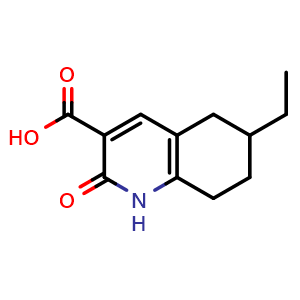 Chemical structure of 6-Ethyl-2-oxo-1,2,5,6,7,8-hexahydroquinoline-3-carboxylic acid , CAS 1249477-24-4, AChemBlock X199486
