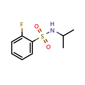 Chemical structure of 2-Fluoro-n-(propan-2-yl)benzene-1-sulfonamide , CAS 923243-98-5, AChemBlock X199490