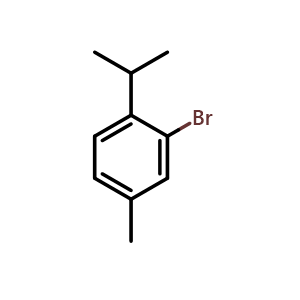 Chemical structure of 2-Bromo-4-methyl-1-(propan-2-yl)benzene , CAS 4478-10-8, AChemBlock X199493