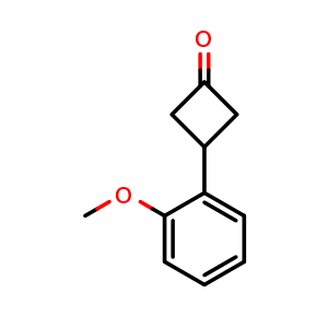 Chemical structure of 3-(2-Methoxyphenyl)cyclobutan-1-one , CAS 335331-55-0, AChemBlock X199499