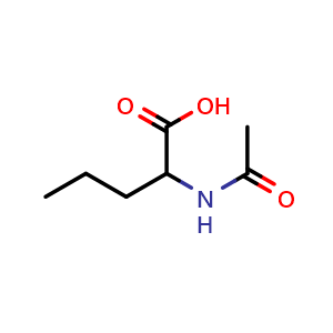 Chemical structure of 2-Acetamidopentanoic acid , CAS 7682-15-7, AChemBlock X199510