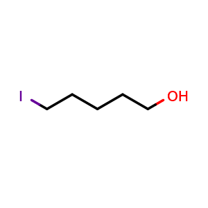 Chemical structure of 5-Iodopentan-1-ol , CAS 67133-88-4, AChemBlock X199534