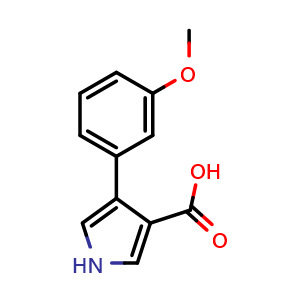 Chemical structure of 4-(3-Methoxyphenyl)-1h-pyrrole-3-carboxylic acid , CAS 1096790-29-2, AChemBlock X199539