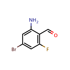 Chemical structure of 2-Amino-4-bromo-6-fluorobenzaldehyde , CAS 1934912-98-7, AChemBlock X199577