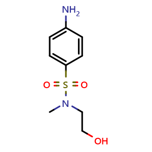 Chemical structure of 4-Amino-N-(2-hydroxyethyl)-N-methylbenzene-1-sulfonamide , CAS 328072-15-7, AChemBlock X199585