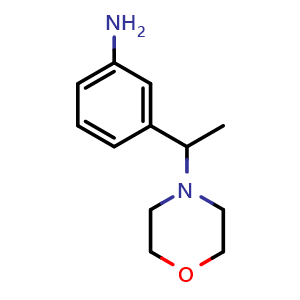 Chemical structure of 3-[1-(morpholin-4-yl)ethyl]aniline , CAS 1082549-24-3, AChemBlock X199594