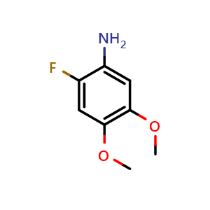 Chemical structure of 2-Fluoro-4,5-dimethoxyaniline , CAS 397-75-1, AChemBlock X199603