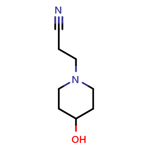 Chemical structure of 3-(4-Hydroxypiperidin-1-yl)propanenitrile , CAS 4608-72-4, AChemBlock X199604