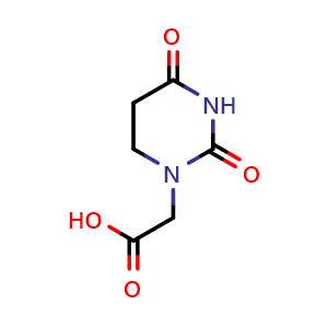 Chemical structure of 2-(2,4-Dioxo-1,3-diazinan-1-yl)acetic acid , CAS 1311314-41-6, AChemBlock X199613