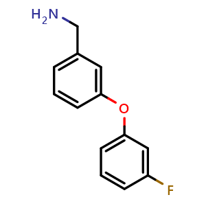 Chemical structure of [3-(3-fluorophenoxy)phenyl]methanamine , CAS 849805-97-6, AChemBlock X199615