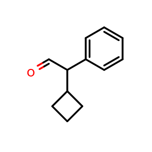 Chemical structure of 2-Cyclobutyl-2-phenylacetaldehyde , CAS 123078-48-8, AChemBlock X199618