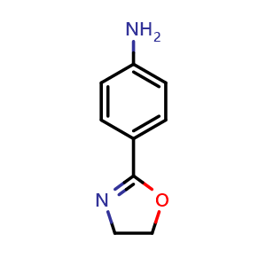 Chemical structure of 4-(4,5-Dihydro-1,3-oxazol-2-yl)aniline , CAS 54472-46-7, AChemBlock X199634