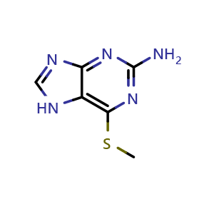 Chemical structure of 6-(Methylsulfanyl)-7h-purin-2-amine , CAS 1198-47-6, AChemBlock X199635