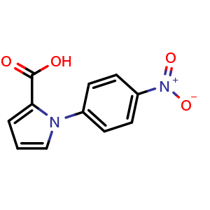 Chemical structure of 1-(4-Nitrophenyl)-1H-pyrrole-2-carboxylic acid , CAS 82552-86-1, AChemBlock X199642